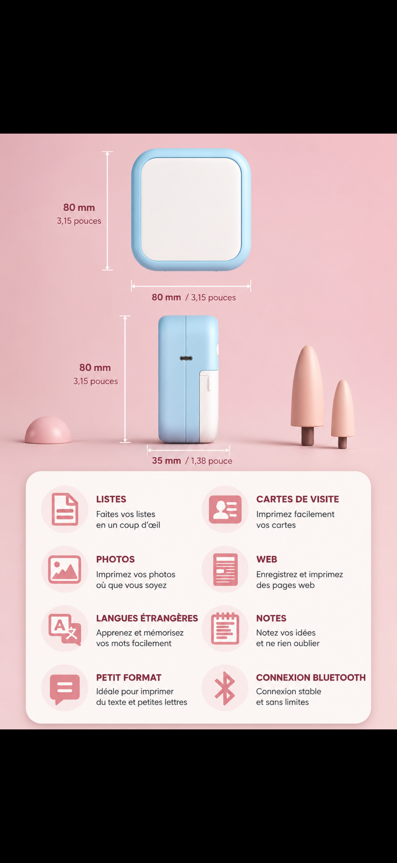 PockPrint™ — Mini imprimante portable Bluetooth
